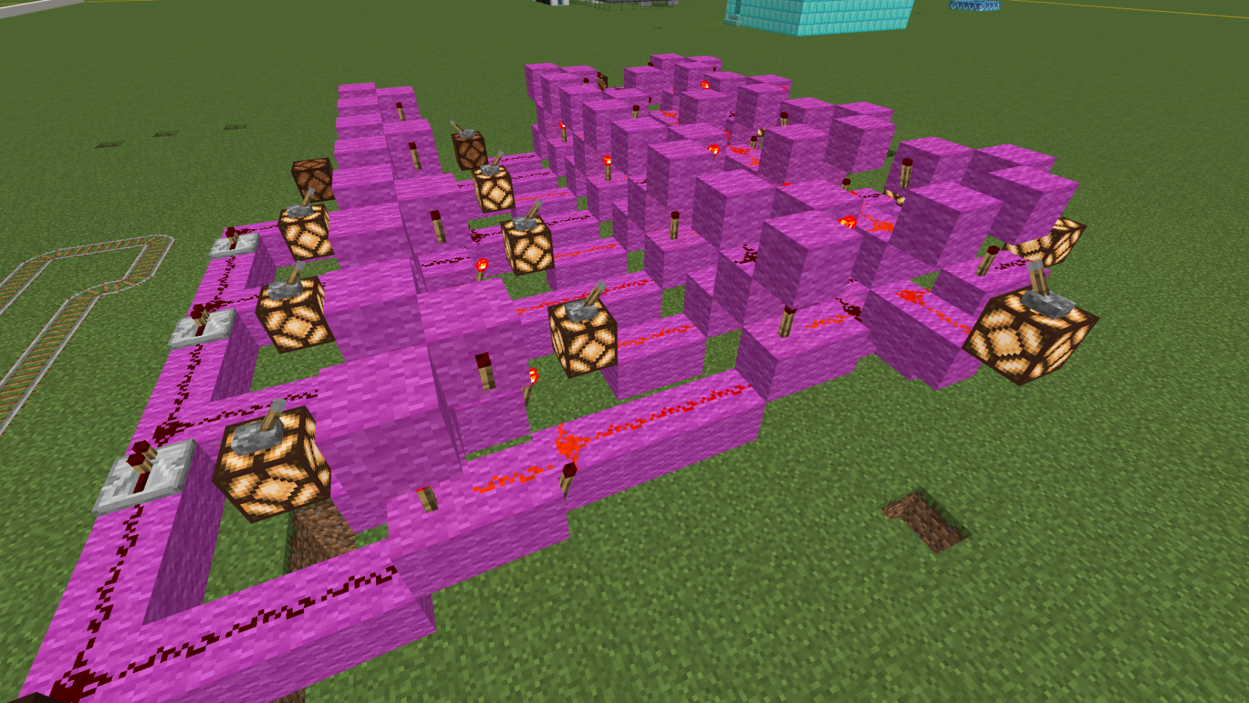 Logic circuits using the in-game redstone material