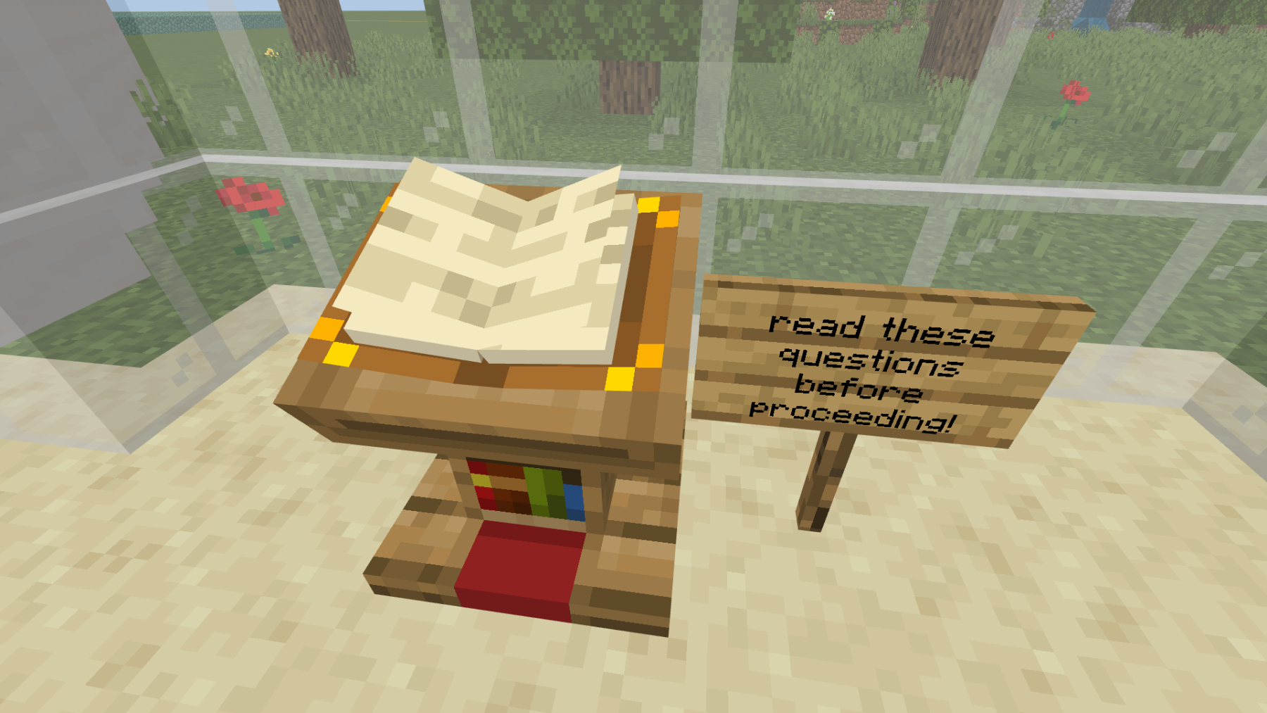 Communication book in the hallway