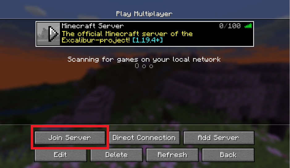 The server will be added to your server list. Click on its name and Join Server.